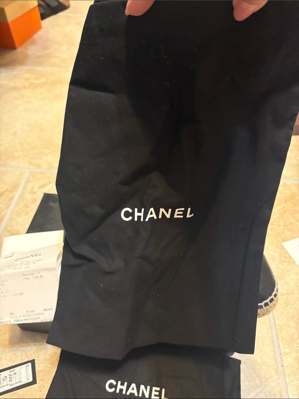 CHANEL Beige Leather Espadrille Slip-Ons with Black Cap Toes - Picture 6 of 9